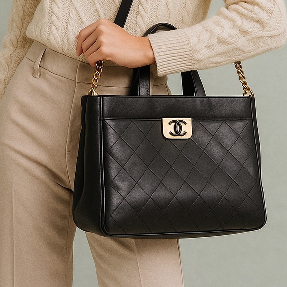 CHANEL Italy Leather Executive Tote Bag - Picture 15 of 16